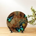 thumbnail image 6 of Disketp Vintage Butterfly Green Ceramic Plate Dinner Plates Bone China Decorative Plates Art Ceramic Ornaments for Wall Hanging Decoration -6in, 6 of 6