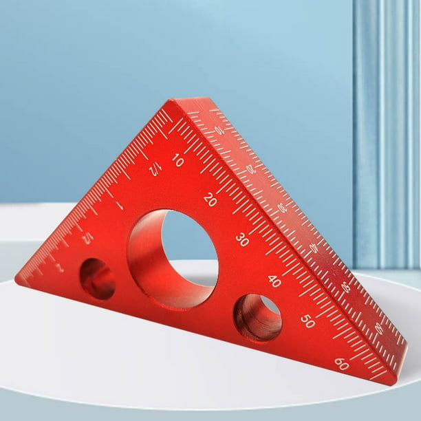 Regla De Ángulo De 45/90 Grados Regla de ángulo de 45/90 grados, escala métrica Imperial, escuadra, herramienta de bricolaje para carpintería Likrtyny Para estrenar