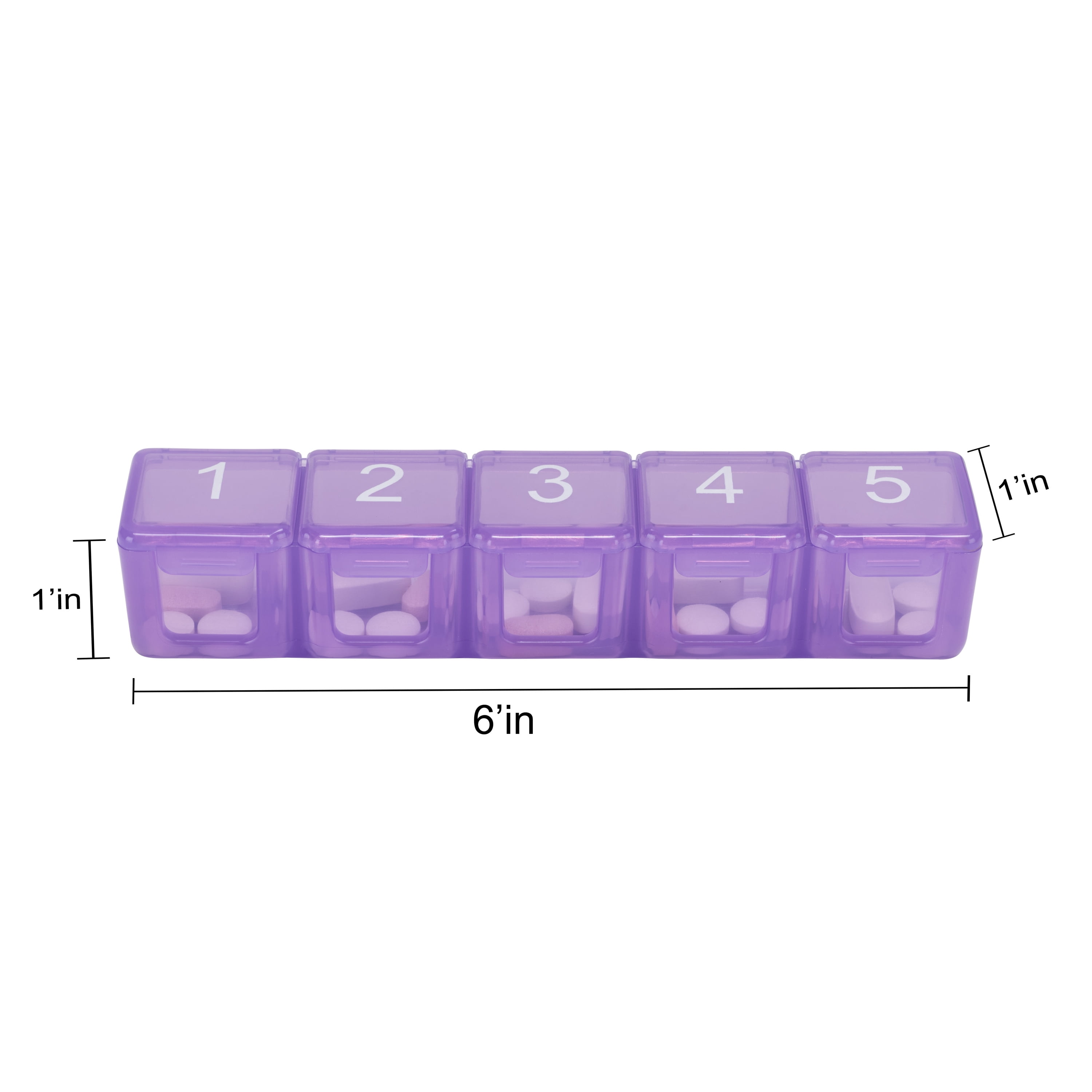 e-pill 5 Times a Day x 7 Day Large Weekly Pill Organizer - with Discreet Case and Reminder