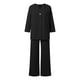 thumbnail image 4 of Conjunto informal de dos piezas para mujer: camisa de manga larga y pantalones de cintura alta - Camisa de color liso con botones, pantalones holgados con bolsillos, tallas S-XXL para todas las oca, 4 of 5