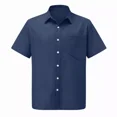 thumbnail image 2 of Camisa Strech Cuello Mao Lino Hombre Casual Manga Corto Slim, 2 of 6