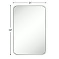 thumbnail image 5 of 24x36'' Chrome Mirrors for Bathroom,Chrome Bathroom Vanity Mirror, Rounded Rectangle Mirror, Stainless Steel Anti-Rust Tube Metal Frame Wall Mounted Mirror, Vertically/Horizontal Hanging, 5 of 11