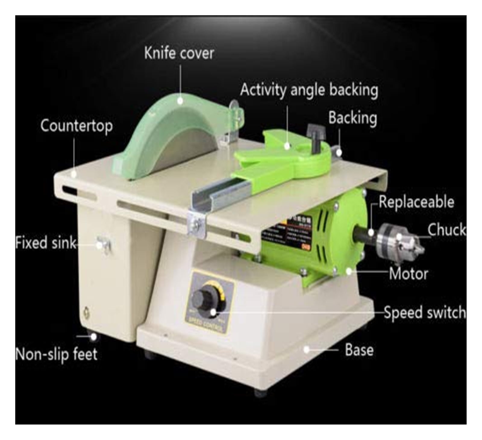 1380W Multifunction Jewelry Rock Polishing Buffer Machine Jewelry Grinder Mill Polishing Machine Jewelry Table Bench Lathe