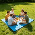 thumbnail image 7 of 59''x79'' Sandproof Waterproof Picnic Blanket, Beach Mat for Outdoor Camping Hiking Park, Portable with Tote Bag, Non-stick Sand & Grass, Foldable for Indoor Outdoor Use, Blue, 7 of 7