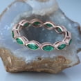 thumbnail image 3 of Marquoise Emerald Full Eternity Band Gamstone Ring, Wave Handmand Jewelery, Minimalist 925 Starling Silver Rings, Engagement Ring, Vintage Jewelry, Christmas Day Gift., 3 of 5