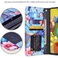 thumbnail image 3 of Galaxy Wireless USA Leather Flip Pouch Wallet Cell Phone Case for Samsung Galaxy A71 5G, Blue Butterfly, 3 of 6