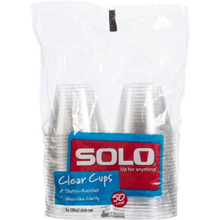 Clear Solo Cups, 9 Oz, 50 Count