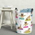 thumbnail image 6 of Honeii Yoga Dogs Poses Print Laundry Hamper Basket,Baby Nursery Woven Storage Basket for Toys Bin,Pillows,Blankets,Clothes-, 6 of 6