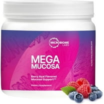 Microbiome Labs MegaMucosa Gut Health Powder - Digestive Supplement with Complete Mucosal Support for Healthy Gut & Immune Function - Dairy-Free Immunoglobulins & Amino Acids - Berry Acai 5.5 oz
