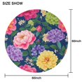 thumbnail image 6 of Pioneer Flower Floral Print Pattern Round Tablecloth 60"x60",Wrinkle Wipeable Table Cloth for Kitchen Dining Room Picnic Patio Party, 6 of 6