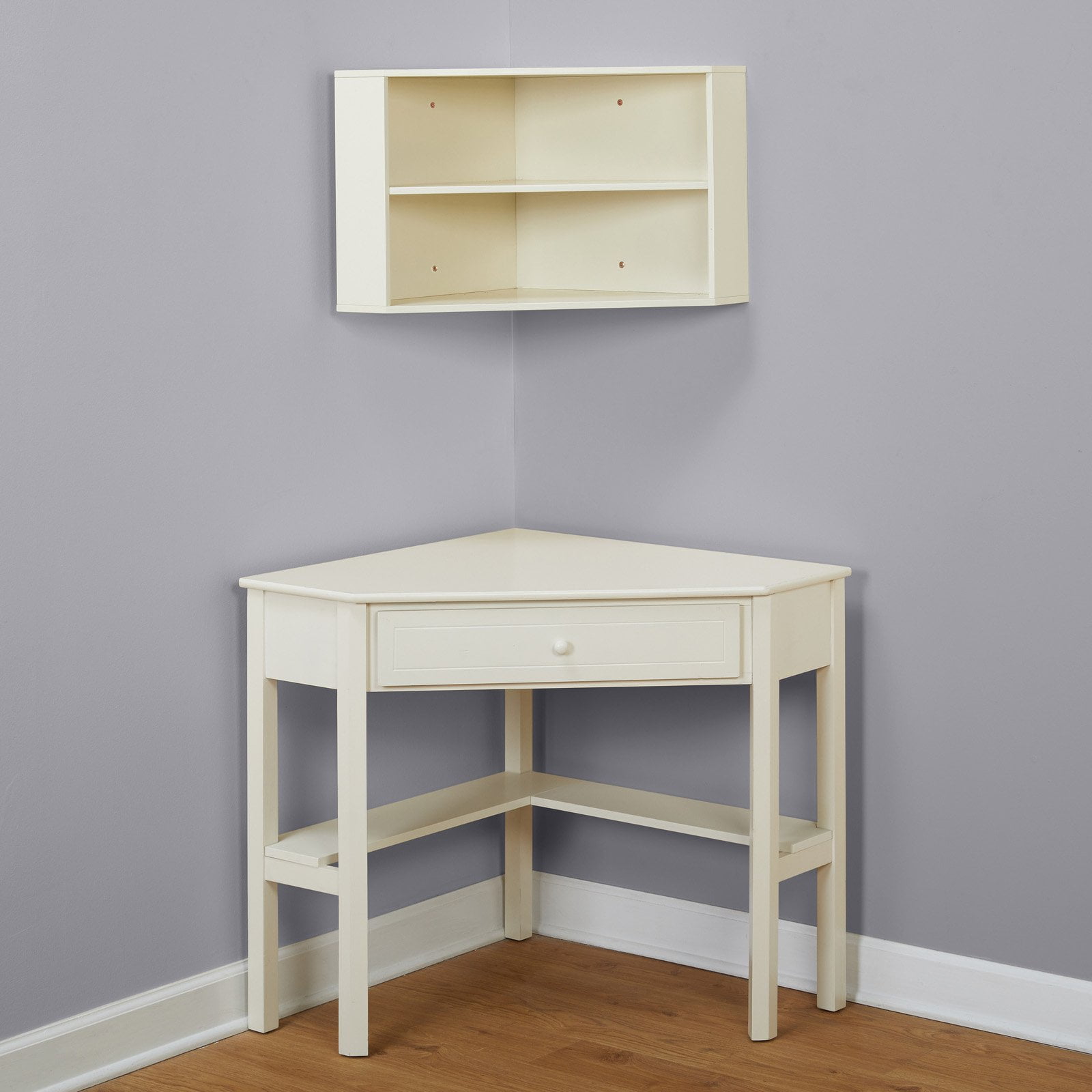 Corner Desk with Hutch - Antique White - Buylateral