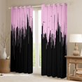 thumbnail image 2 of Homewish Neon Stripe Black Out Curtains,Modern Geometric Print Curtains Pack of 2 (42x63 Each),Pink Black Bedroom Curtains For Girls Boys,Ultra Soft Home Decor, 2 of 6