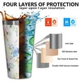 thumbnail image 3 of 16oz Tumblers Pioneer Flower Floral Print Pattern Stainless Steel Vacuum Insulated Double Wall Travel Tumbler Cups Mug with Lid and Straw,Cleaning Brush for Coffee,Tea, 3 of 4