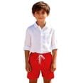 thumbnail image 5 of Ruyang Boys Quick Drying Shorts Cotton Casual Surfing Beach Shorts Summer Stretch Swim Shorts with Adjustable Drawstring, 5 of 5