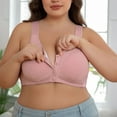 thumbnail image 2 of Jkety Plus Size Sports Bras for Women Women's Motive Cotton Lightly Lined Bralette Pink,60, 2 of 7