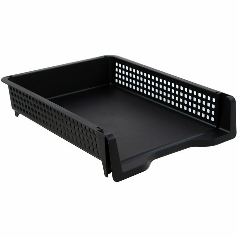Business Source Stackable Letter Tray - Stackable, Front Loading - Black - Plastic - 1 Each Business Source Stackable Letter Tray - Stackable, Front Loading - Black - Plastic - 1 Each