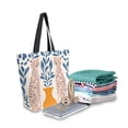 thumbnail image 2 of FORMRS Womens Canvas Tote Bag with Zipper Inner Pocket Shoulder Handbag, Leopards Leaves, 2 of 7