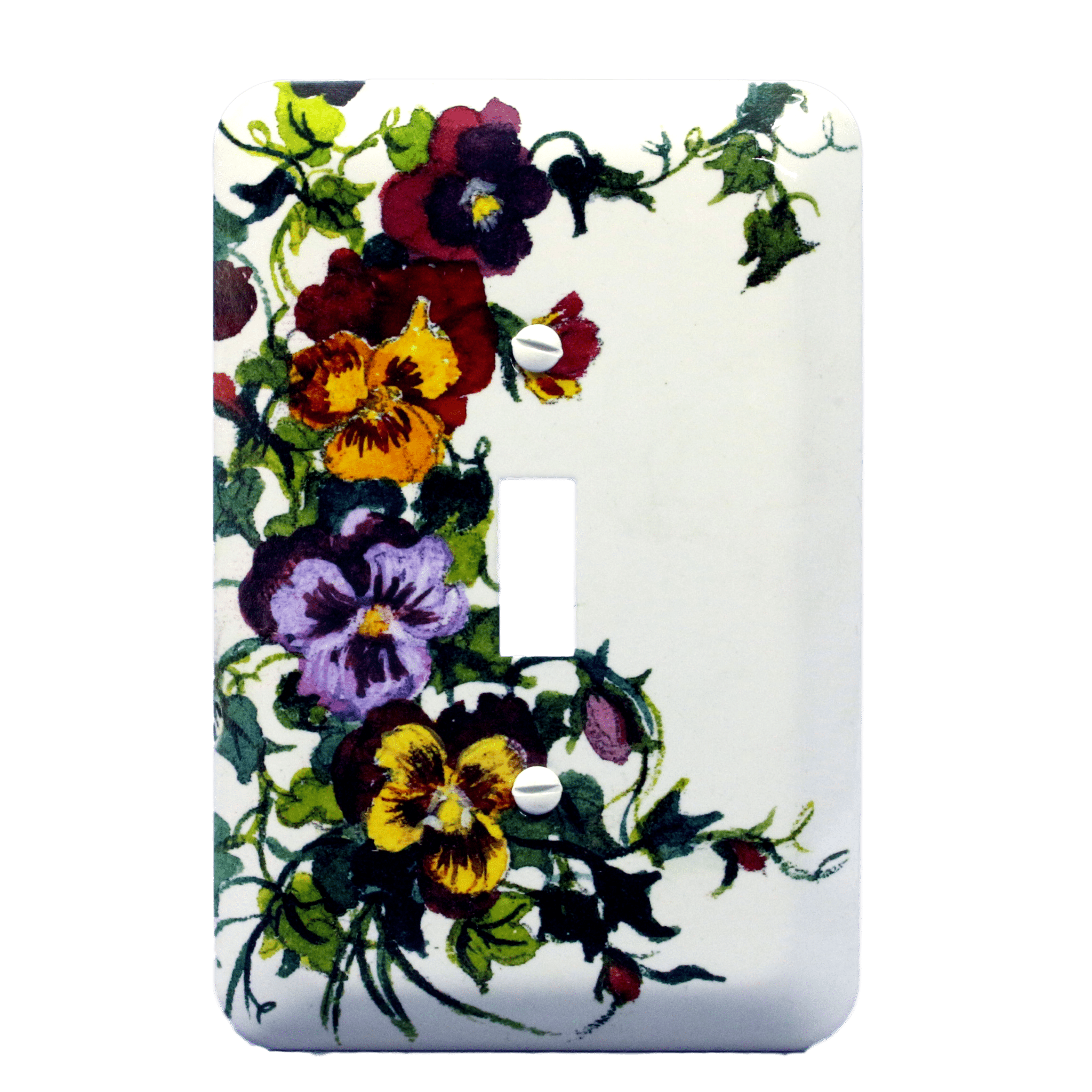Metal Light Switch Cover Wall Plate Beautiful Butterfly Party Flower Purple