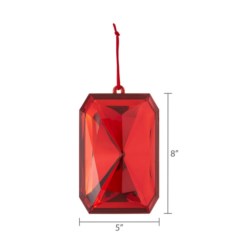Red Jumbo Gem Christmas Ornament, 8", by Holiday Time