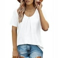 thumbnail image 3 of Otvok Summer Tops for Women Solid Casual Trendy Short Sleeve T Shirts Scoop Neck Tee Shirts, 3 of 6