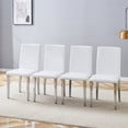 thumbnail image 2 of StnTalk Dining Chairs Set of 4, White Faux Leather Upholstered Kitchen Chairs with Metal Legs, Modern Parsons Dining Room Chairs for Dining Table, Easy Assembly, 2 of 7