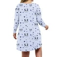 thumbnail image 6 of Fazvaoo Women's Nightgowns Long Sleeve Long Nightgowns Spring Summer Loose Cute Animal Print Print Pajama(Purple,Size XL-5XL), 6 of 6