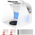 thumbnail image 1 of YANTONG Airbrush Spray Booth Kit with 8 LED Lights & 16 Alligator Clips, Adjustable Speed Fan Paint Booth with Retractable Hose, Turntable, Professional Hobby Work Station for Models,DIY Crafts, RC, 1 of 5