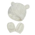 thumbnail image 1 of Gorro de invierno para bebé, gorro de lana con orejas pequeñas, guantes, conjunto de dos piezas con protección para las orejas y forro cálido, 1 of 6