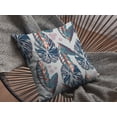 thumbnail image 4 of 20â€ Blue Gray Tropical Leaf Indoor Outdoor Zippered Throw Pillow, 4 of 4
