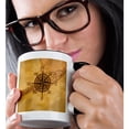 thumbnail image 2 of 3dRose, A classic compass rose over a vintage nautical map of the Florida Keys, 11oz Two-Tone Black Mug, 2 of 7