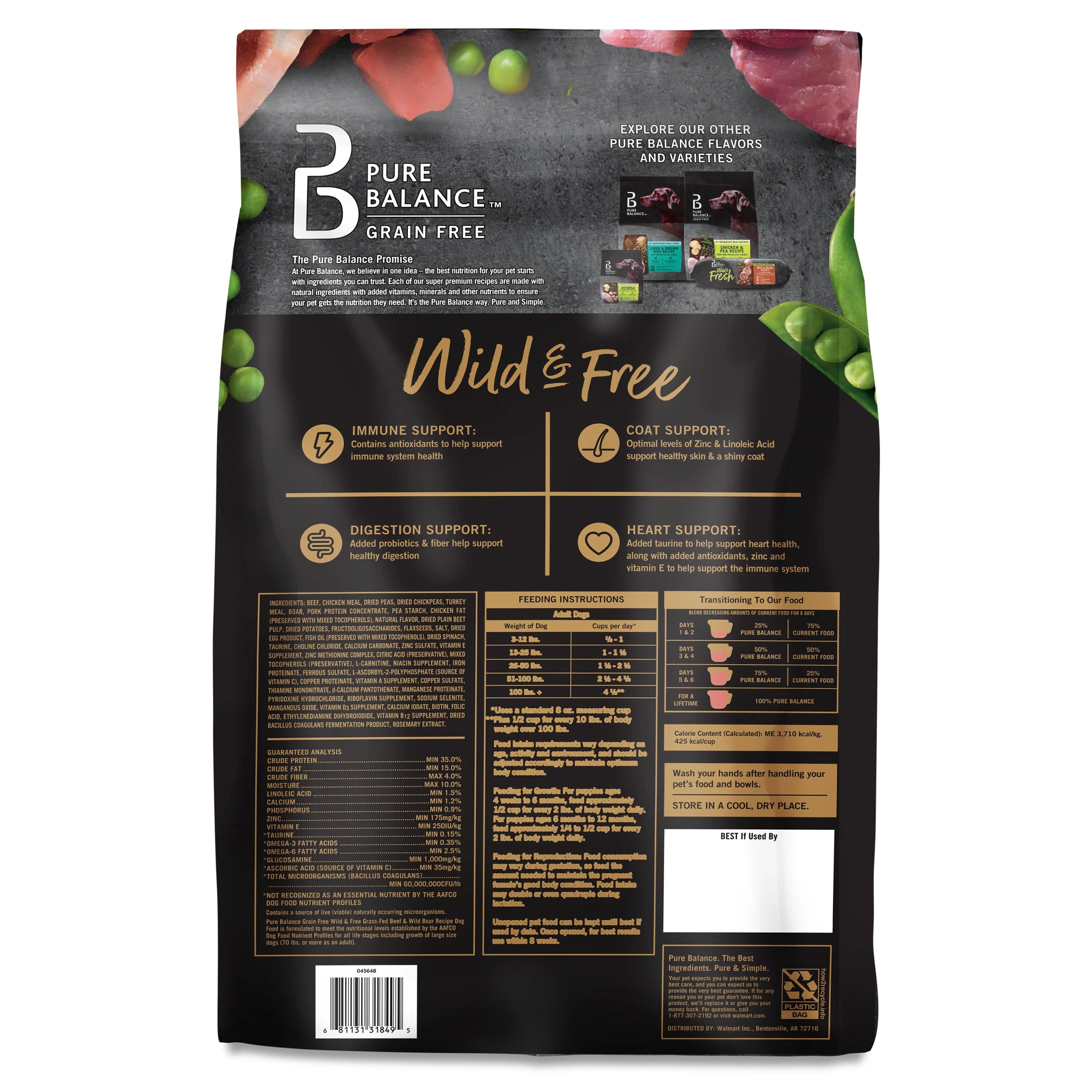 Pure Balance Grain-Free Wild & Free Beef & Wild Boar Recipe Dry Dog Food, 24 lb