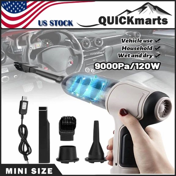 3In1 Wireless Car Vacuum Cleaner Household 9000Pa Strong Suction Mini Cleaner