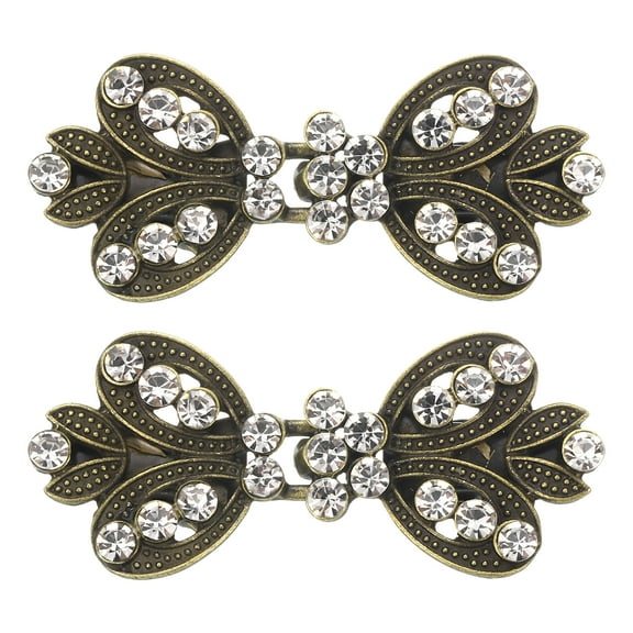 2 Pack Vintage Sweater Clips, Cape Cloak Clasp Retro Cardigan Clips Shawl Collar Clasp Dress Shirt Brooch Clip(Bronze)