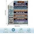 thumbnail image 4 of Son in Law Fathers Day Blanket Gifts for Men, Future Son in Law Gifts from Mother Father in Law, Best Birthday Gifts for Son in Law, Wedding for Son in Law Blankets 50"x60", 4 of 6