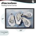 thumbnail image 5 of Stupell Industries Coastal Four Oysters Impression Black Floating Frame Canvas Art, 25 x 17, by Petals Prints Design, 5 of 9
