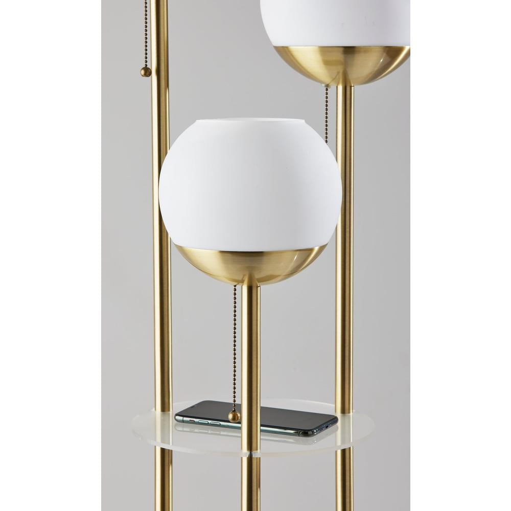 Adesso Bianca 63" Antique Brass Floor Lamp with 3 Globe Shades (4023-21)