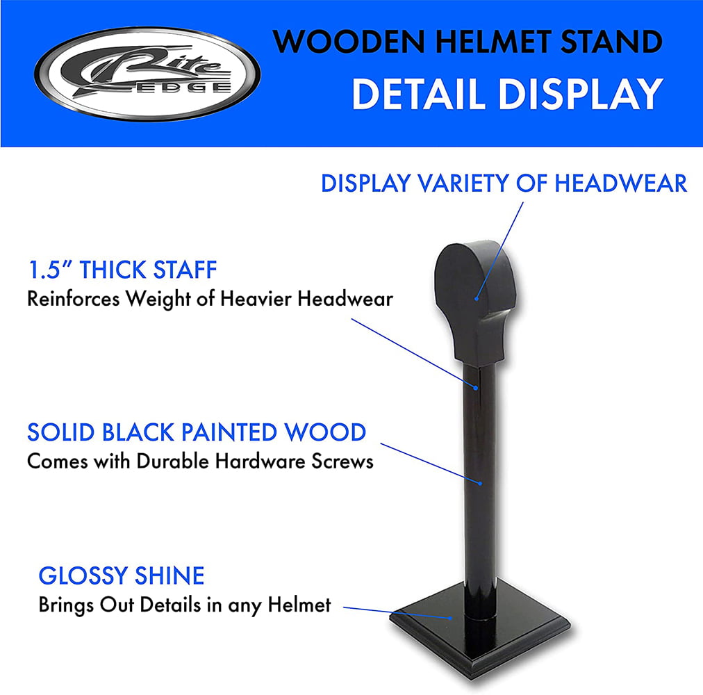 HELMET STANDCollector Black Full Size Wooden Display Stand Historic Headgear 