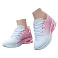 thumbnail image 3 of WEAIXIMIUNG Espadrilles Blanches pour Femmes Décontractées en Cuir Espadrilles de Mode pour Femmes en Maille à Lacets à Agencement de Couleurs Chaussures de Course Confortables au Tempérament, 3 of 9