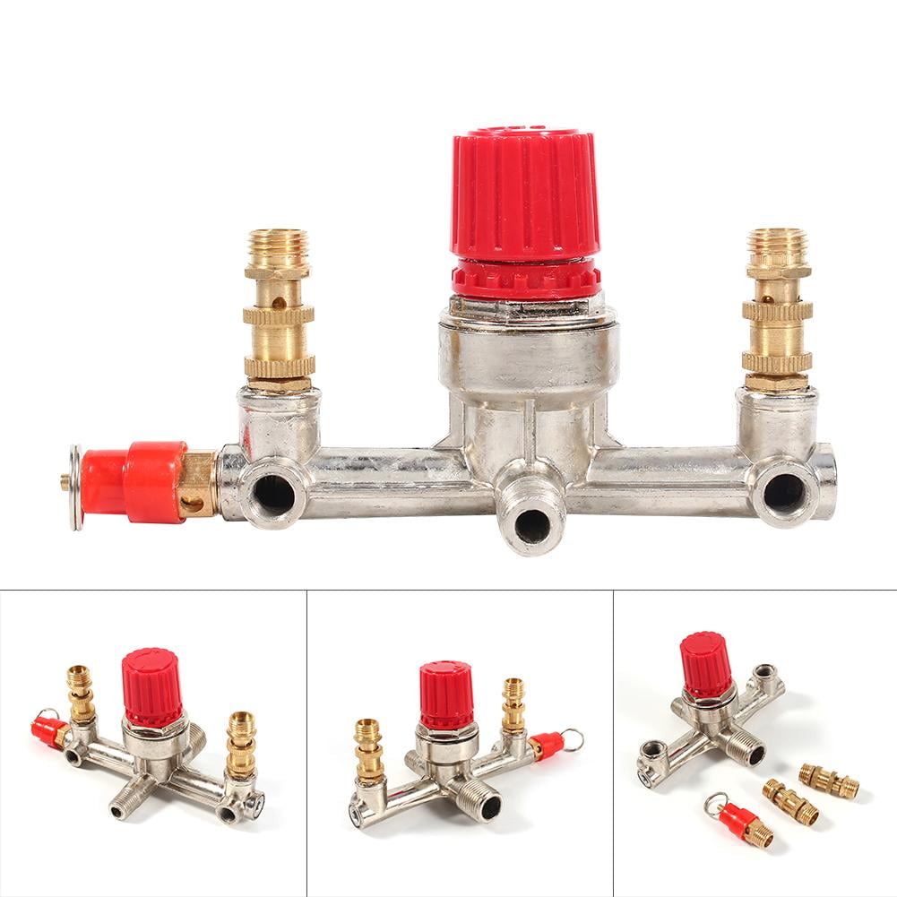 Stable Alloy Air Compressor Switch Good Sealing Effect Gas Pressure Regulator Valve with Double Outlet Tube Abrasion Resistant Stable Alloy Air Compressor Switch Good Sealing Effect Gas Pressure Regulator Valve with Double Outlet Tube Abrasion Resistant