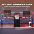 thumbnail image 4 of HOMCOM Computer Desk for 2 Person, Gaming Desk with USB Ports, Rustic Brown, 4 of 10