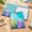 Purple Oil Painting, variant on Colorful Marble Foldable A4 Clipboard Folio with Refillable Lined Notepad and Interior Storage Pocket