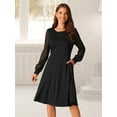 thumbnail image 4 of DARING DIVA Long Sleeve Round Neck Cocktail Dress XL Black, 4 of 7