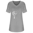 thumbnail image 4 of Robe T-Shirt pour Femmes Décontractée d'Été à Col en V à Manches Courtes à Imprimé Graphique Robe d'Été Coupe Ample Plage Vacances Robe Courte, 4 of 5