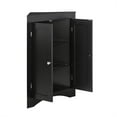 thumbnail image 4 of Black Wood 32.3 in.H Storage Corner Cabinet with Shelves, 4 of 11