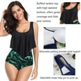 thumbnail image 4 of KISSMODA Womens Leopard Tankini Sets Padded Flowy Irregular Hem Swimwear Swimsuits Swimming Beachwear Bathing Suit, 4 of 7