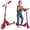 Light Red, variant on Kick Scooter with LED Light-Up Wheels, Foldable Lightweight Design with 3-Level Adjustable Handlebar, 5" Shock-Absorbing Wheels, Non-Slip Deck, for Ages 6–18, 110 lbs Capacity, Light Pink