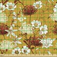 thumbnail image 2 of Botanical Upholstery Fabric by the Yard, Bunch of Blooming Flowers Garden Lily Daffodil Iris Magnolia Field Yard, Decorative Fabric for DIY and Home Accents, Apricot Rust White by Ambesonne, 2 of 5