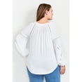 thumbnail image 2 of Avenue Women's Plus Size Embroidered Peasant Blouse, 2 of 2