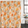 thumbnail image 2 of Tropical Plants Bathroom Shower Curtains with 12 Hooks Polyester Waterproof Shower Curtain for Stalls and Bathtubs Vintage Country Summer Orange Floral Leaf Decorative Bathroom Curtain 72x84 Inches, 2 of 9