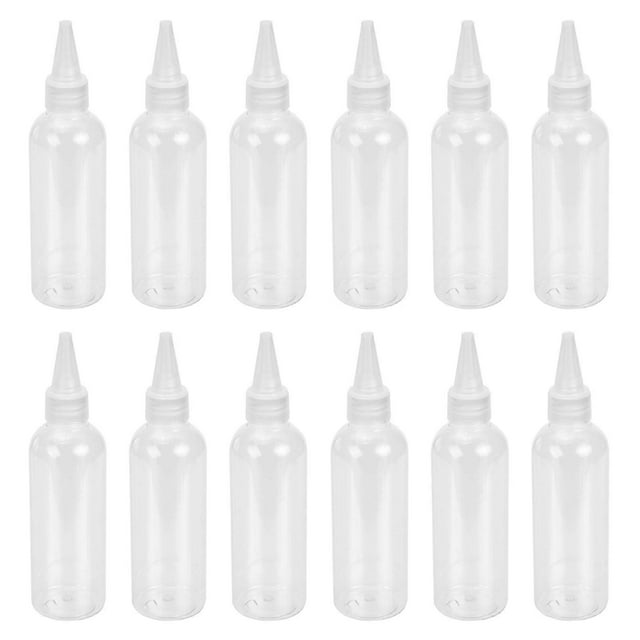 30pcs Pointed Mouth Squeeze Bottles for Hair Dye, Color Applicator, Leak Proof Cap, Precise Liquid Dispensing for Scalp Treatment, Shampoo &